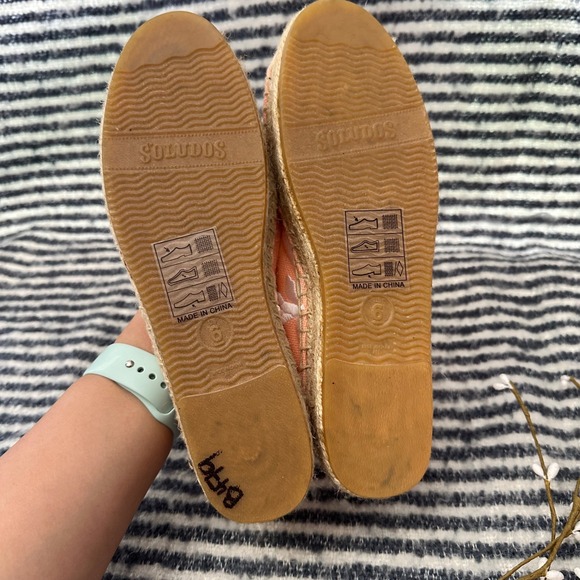 SOLUDOS Shiloh Embroidered Espadrilles  Floral In Pale Coral Size‎ 6 - Picture 8 of 9